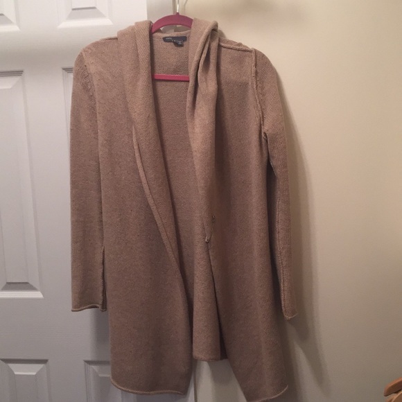 tan hooded cardigan